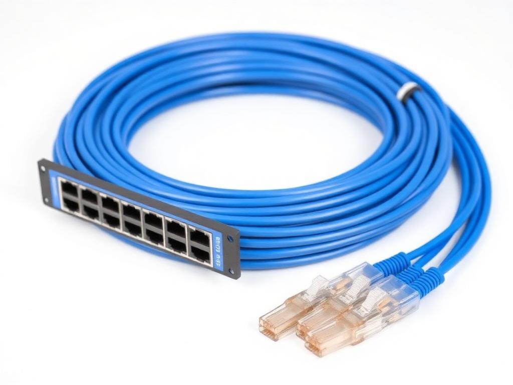 Cat6 and Cat6A structured cabling with patch panels and keystone jacks
